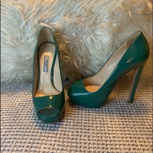 Womens green Prada heels